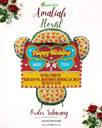 Karangan Papan Bunga Pernikahan di Patam Lestari